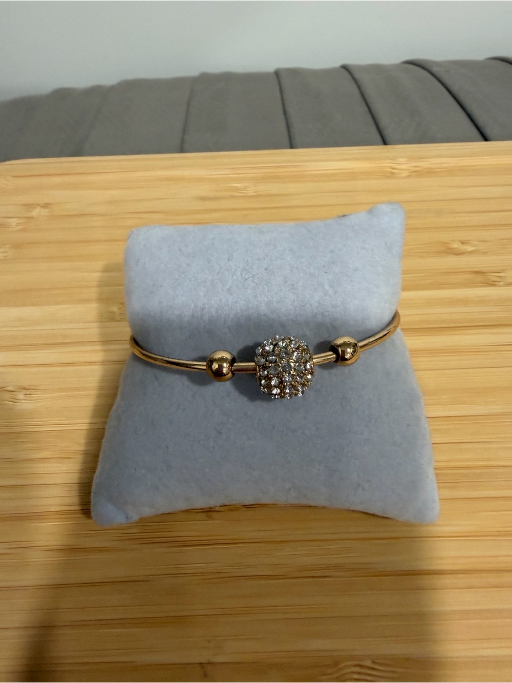 Gold-Tone Pavé Crystal Accent Bangle Bracelet